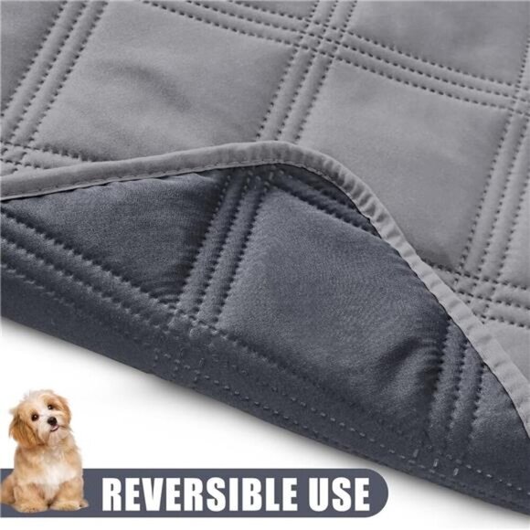 Waterproof Dog Bed Cover Blanket 52x82 Soft Reversible Pet Blanket Gray Comfy NW - Picture 3 of 7